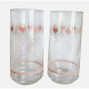 2 Corelle Forever Yours Tumblers  - Pink Hearts Flowers  - Replacement Drinkware